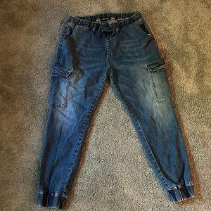 Almost Famous Denim Cargo Joggers Size XL